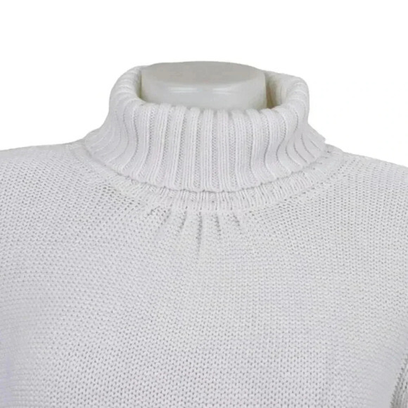 J.Jill Turtleneck Knit Sweater White Long Sleeve Size Medium - Picture 2 of 12